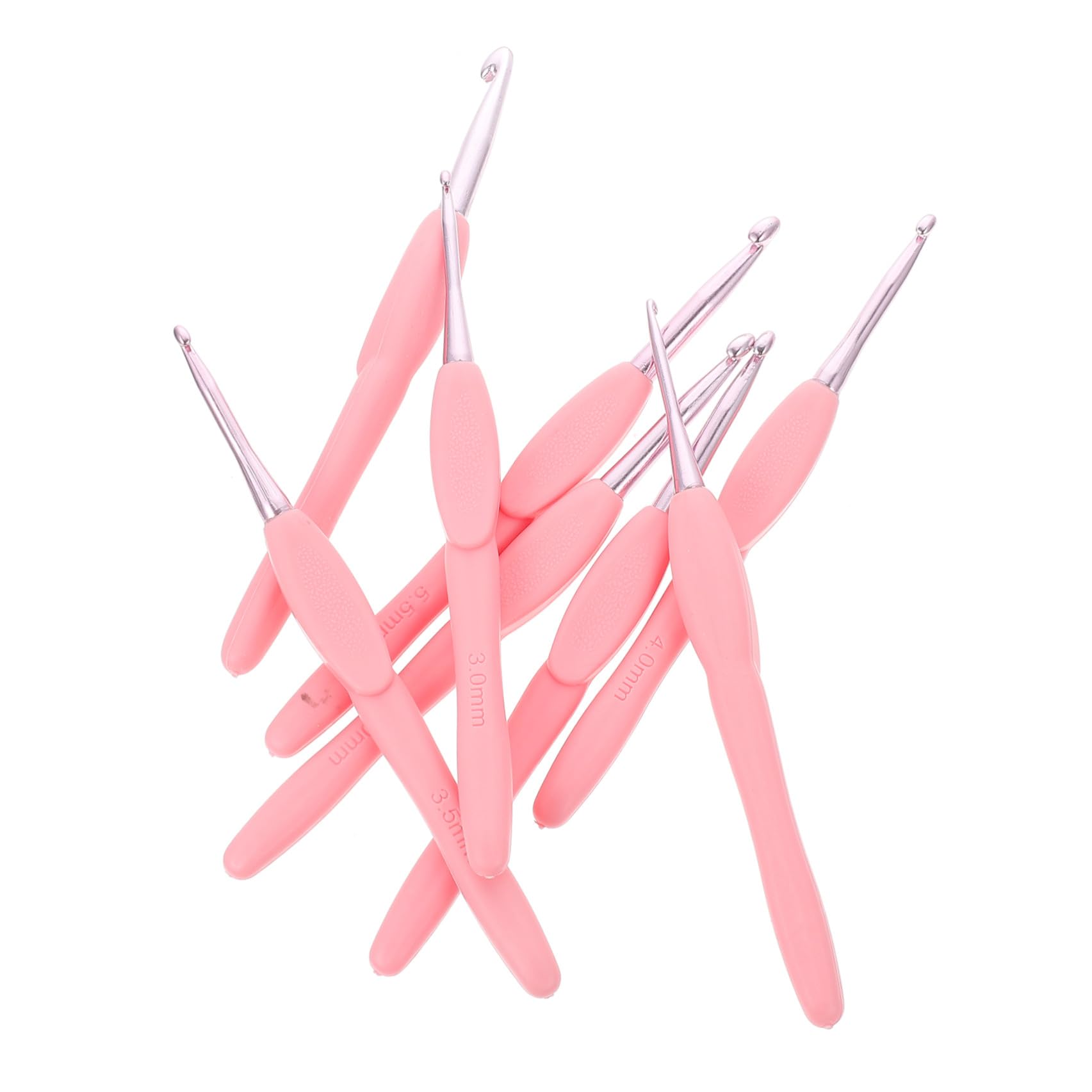 SHINEOFI 24 Piezas Ganchillo de aluminio con mango suave rugerizado agujas crochet ergonómicas crochet set suéter artesanía aguja de tejer Accesorios gancho de tejer rosa