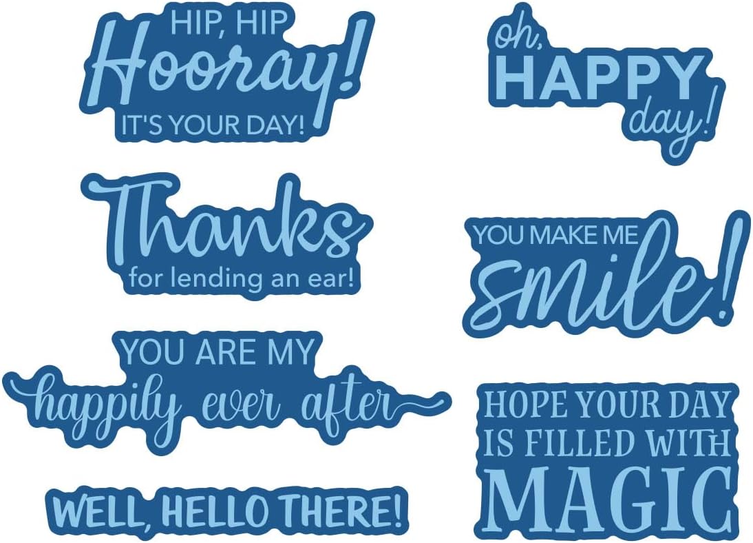 Classic Mouse Happy Sentiments Press + Foil Plate & Die Set