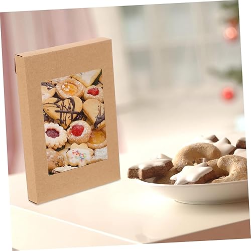 Miniatura 5 de ABOOFAN Caja de regalo de papel kraft, 20 unidades, suministros de fiesta, regalo de Navidad, bolsa de dulces para Navidad, soporte para panadería,