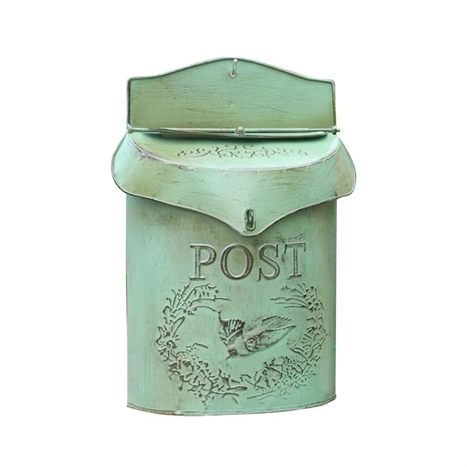 FGJsfhrDTU Letter Box, Letterboxes Metal Farmhouse Mailboxes Decorative Items Vintage Newspaper Mailbox(White)(Green)