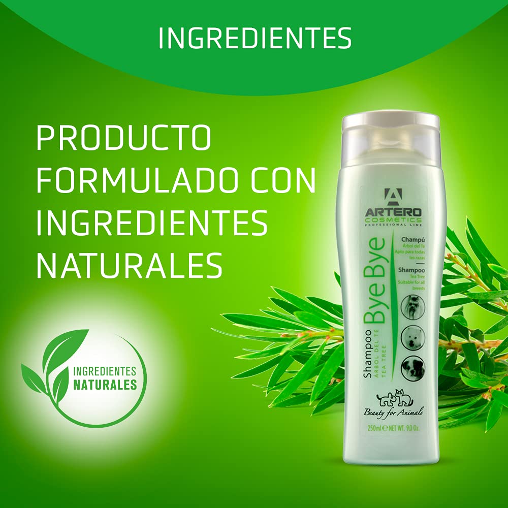 Artero Shampoo Bye Bye. per cani, con albero del tè. Effetto anti-prurito e lenitivo. (5 L)