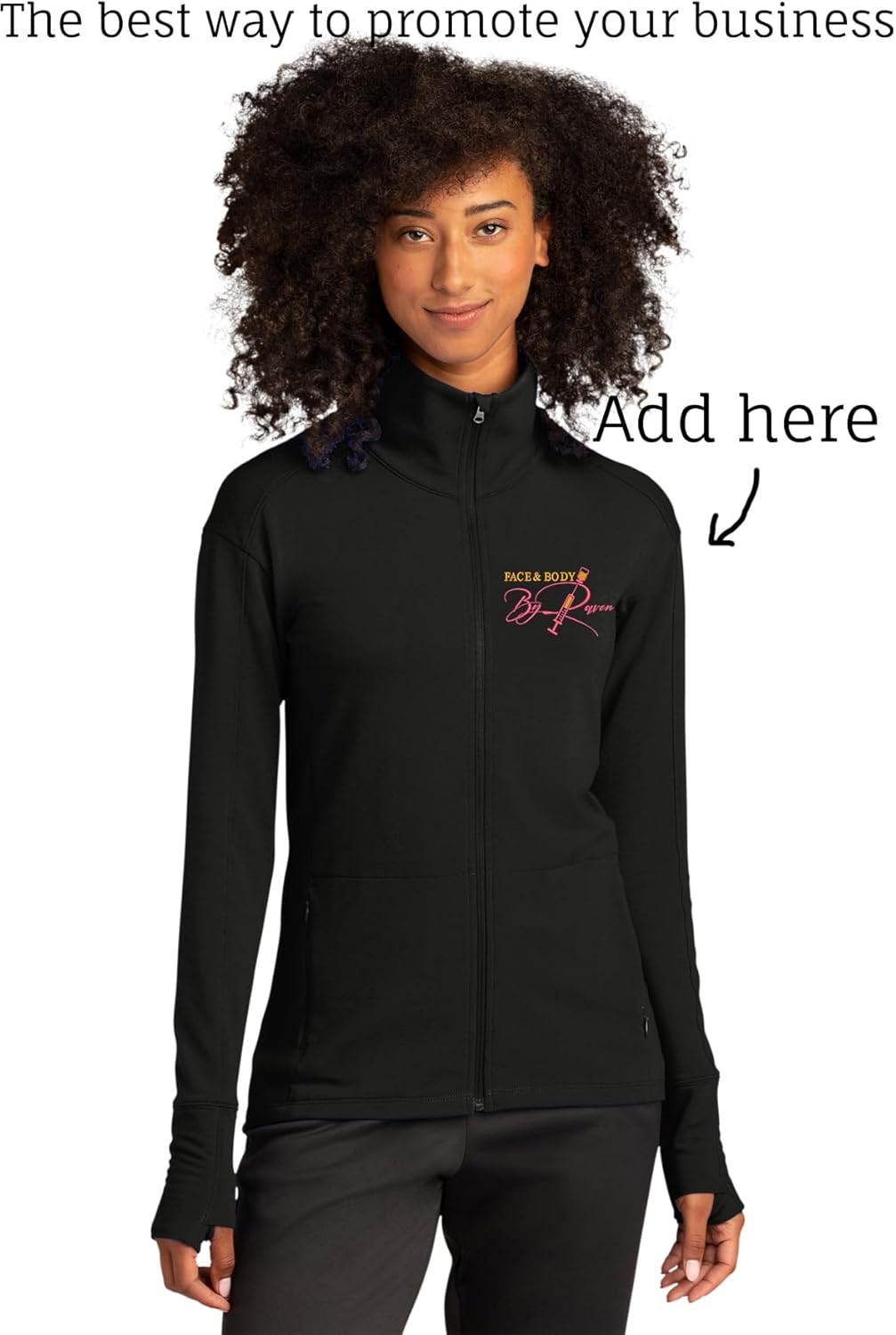INK STITCH Women Lst560 Custom Embroidery Add Logo Texts Sport-Wick ® Flex Fleece Full-Zip Jackets
