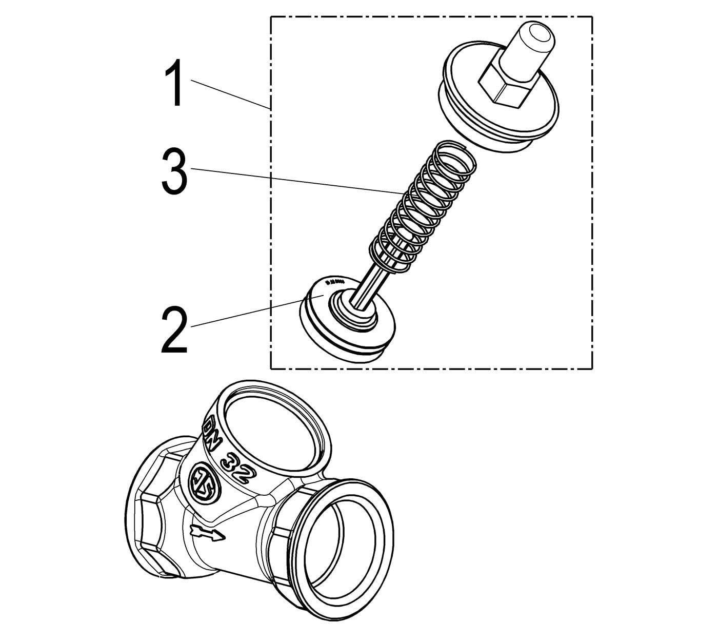Schlösser Rückschlagventil 1210 Schrägsitz, G 1 1/4 0012103200001
