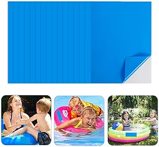 TenMerSly Self-Adhesive PVC Repair Patches, 16Pcs Vinyl Pool Liner Patch, Repair Pool Patches, Self-Adhesive Pool Patches, Pool Patches for Inflatable Swimming Pool/Sofas Water Bed Tent 5.9 x 7.9 Inch