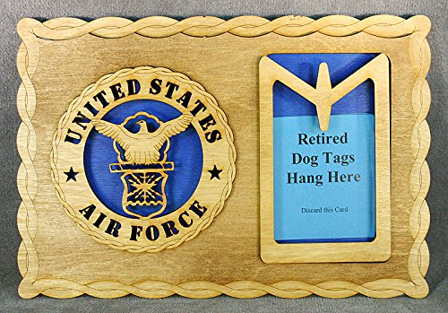 This air force retirement gifts would be a cool way to showcase their tags.