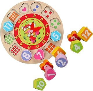 Toyvian 3 Conjuntos De Relógio Brinquedo Tempo Empilhamento Classificador Jigsaw Relógio Classificação De Cores Brinquedo Número Classificação Quebra-Cabeça Ensino Tempo Brinquedo Relógio