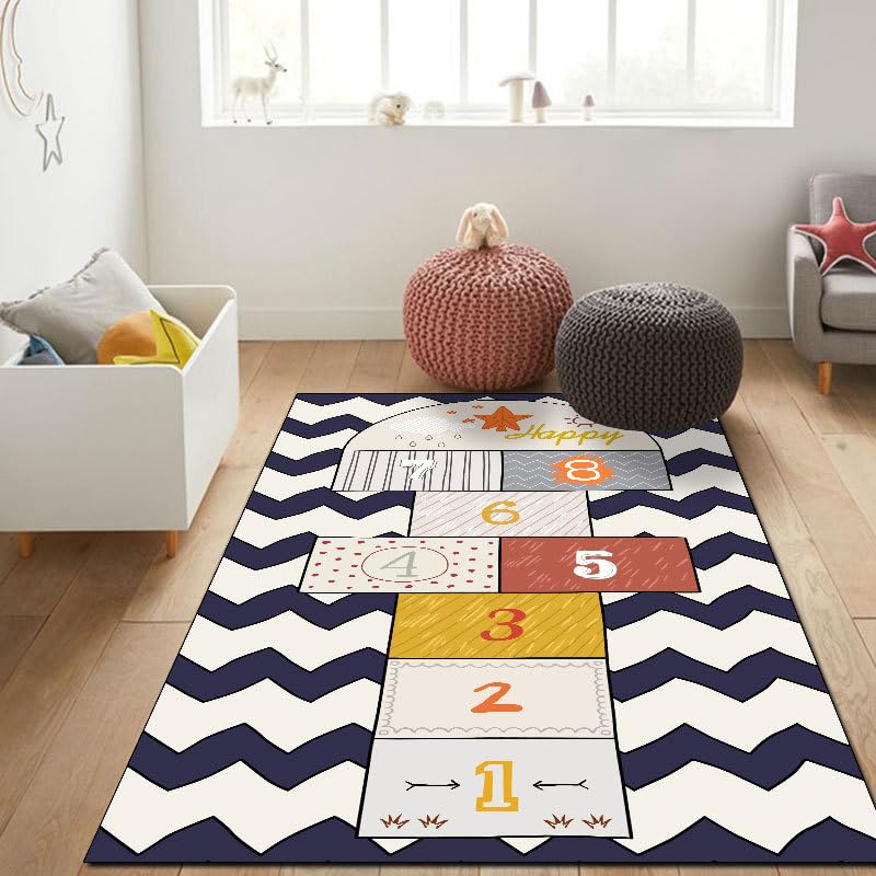 Tapis antidérapant 160x230 cm lavable à rayures numériques