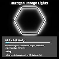 Vista 7 de Luz de garaje hexagonal - Luces LED hexagonales, alto brillo 566W 70750LM 6500K luces de panal súper brillantes para garaje, sótano, almacén, tienda