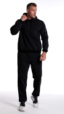 Mens Sweatsuits Set 2 Piece Hoodie Outfit Jogging Tracksuits for Men Casual Athletic Long Sleeve Pullover Suit Set