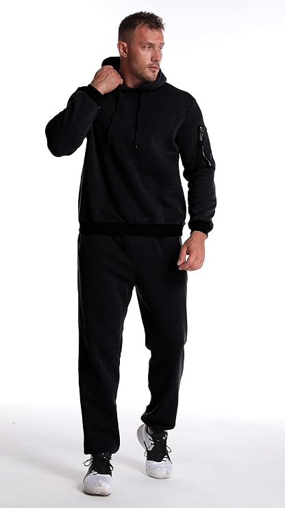 Mens Sweatsuits Set 2 Piece Hoodie Outfit Jogging Tracksuits for Men Casual Athletic Long Sleeve Pullover Suit Set