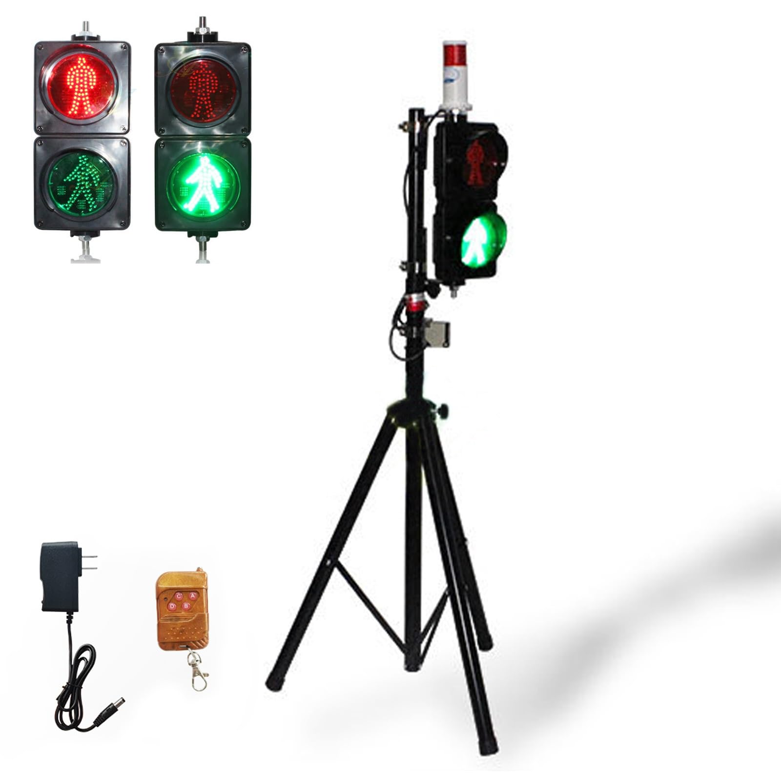 AC110-220V 100mm Lampa Sygnalizacyjna, Światło Ostrzegawcze Kierunkowskazu, Światło dla Pieszych, z Alarmem Czujnika Podczerwieni i Stojaka, Znaki Drogowe dla Pieszych