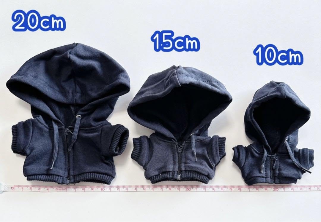Amazon.co.jp: ぬい服 ちびぬい 推し活 ジップパーカー 紺 ネイビー