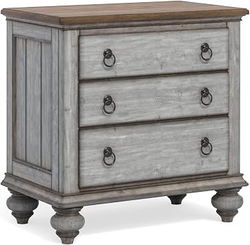 Flexsteel Weathered Gray Nightstand with Three Drawers