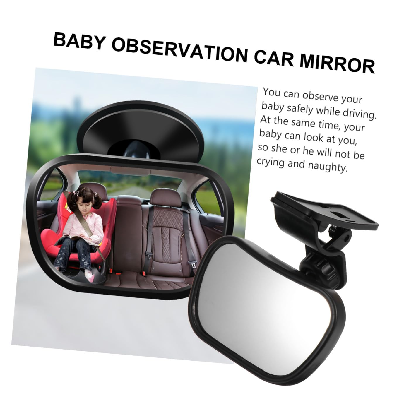 Yardwe 5 Ensembles Miroir Garçon Fille Incassable pour Voiture Compacte Miroir Arrière Garçon Fille Stable et Pratique Observation Sécurisée Nourrisson Siège Arrière