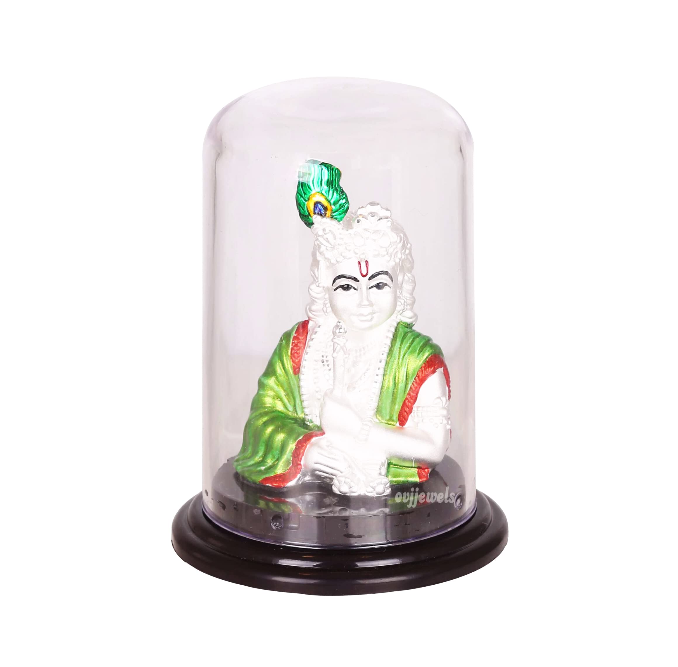 SILVERSPOT JEWELSILVERSPOT JEWEL 999 Pure Silver Beautiful VIGRAHAM Murugan/Subrahmanya Swamy/Kartikey with Acrylic Base Idol/Statue/Murti for Pooja Gift Item for Auspicious Occasion/Car Dashboard