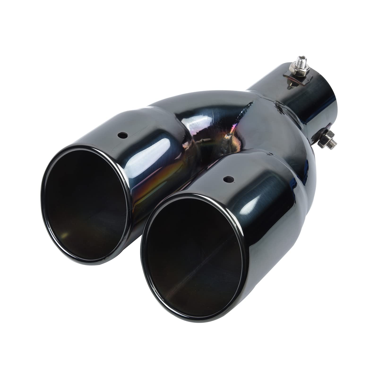 2.36" Inlet 3" Outlet丨Dual Exhaust Tip Black Stainless Steel Exhaust Muffler Tip Universal Exhaust Tailpipe Tip Fit for 1.5"-2.25" Exhaust Pipe (Black)