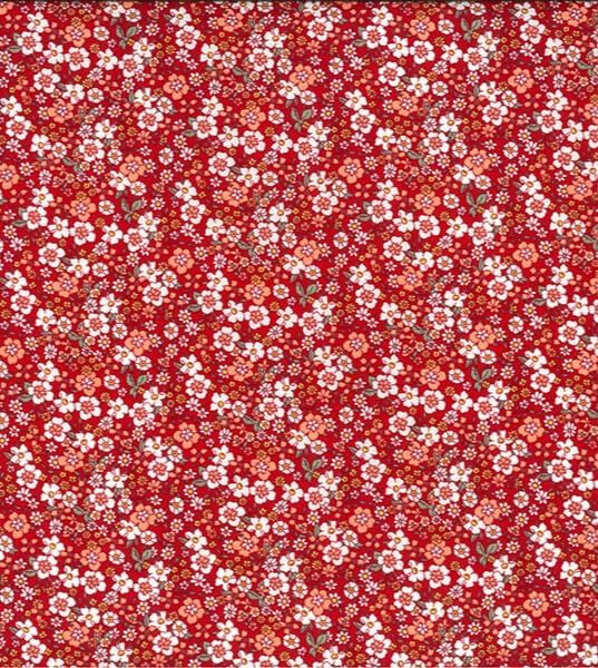 Tissu en popeline de coton imprimé floral de 2m pour patchwork