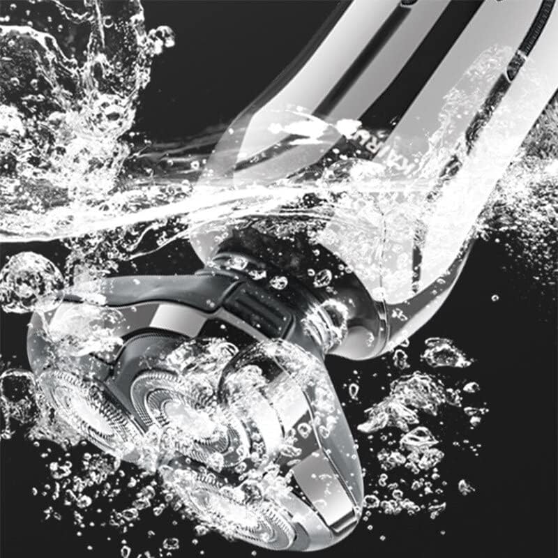 3ブレード4d電気シェーバー,全身洗浄装置,充電式,男性用インテリジェント電気シェーバー(Green Set Sideburn)