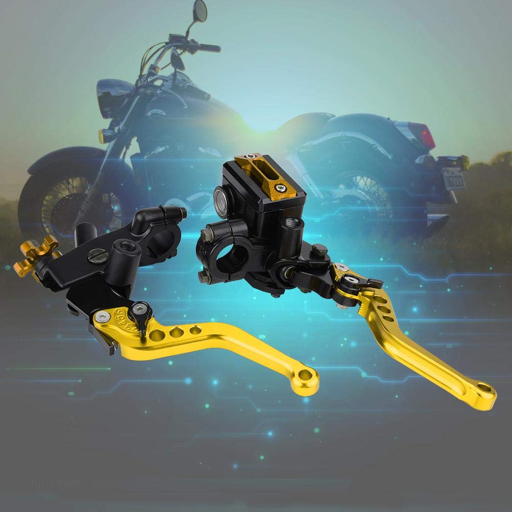 Longzhou 1 coppia 7/8"(22mm) universale moto freno frizione master cilindro serbatoio leve frizione freno(oro)