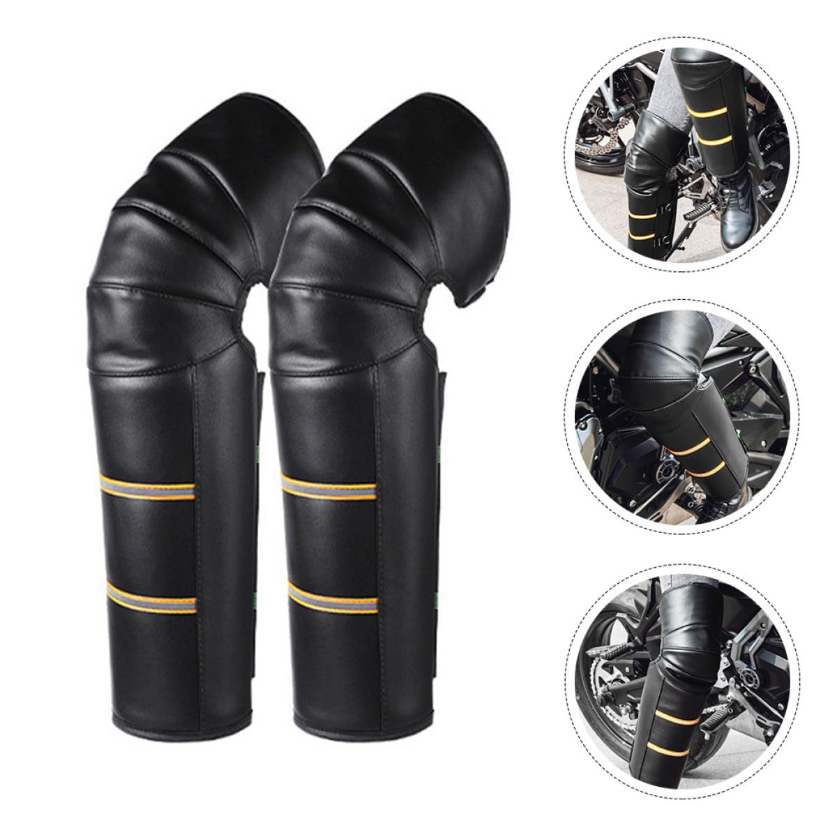 Protezioni Ginocchia Moto Invernali Riscaldanti Impermeabili 2pezzi in Pu Peluche, Manicotti Lunghi Anti Vento Colore Casuale per Ciclismo e Sci