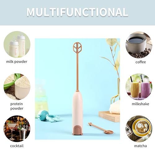 Miniatura 4 de Mezclador eléctrico de mano de fórmula para bebés, mezclador de bebidas de mano (marrón)
