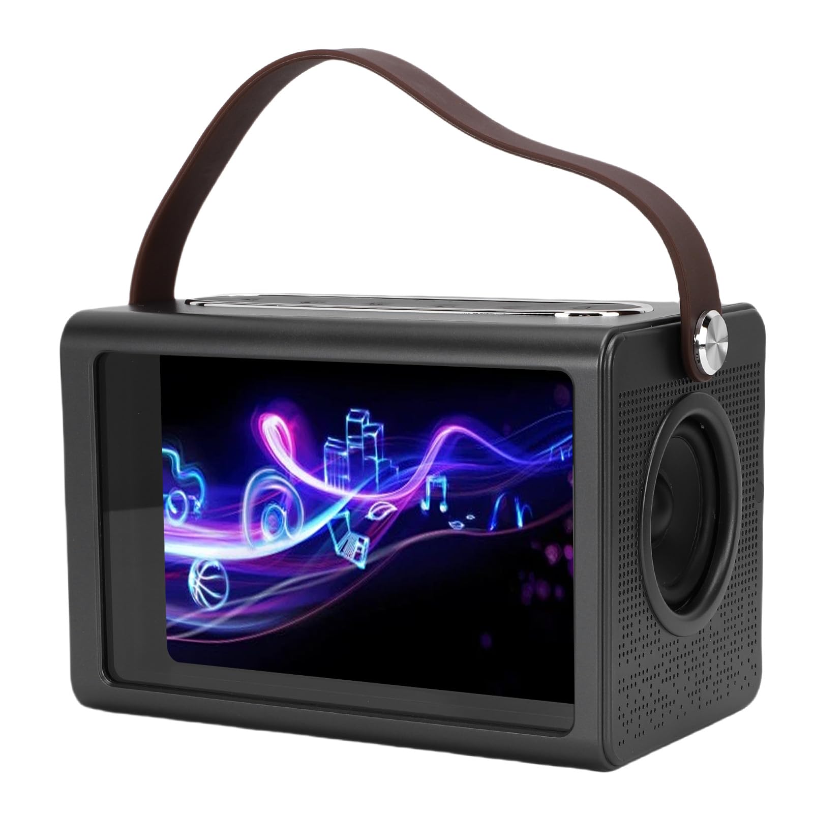Macchina per Karaoke con Microfoni Wireless, Macchina da Canto Portatile con Display da 8 Pollici per Feste in Casa e Divertimento all'aria Aperta