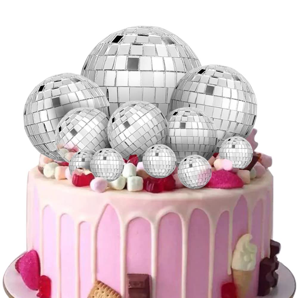 Buy Newmemo 11pcs Disco Ball Cake Topper, Disco Ball Cake Decoration