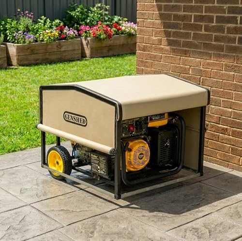 GenShed Generator Shed For Storing & Running Generator Outdoor - Combining Generator Covers While Running & Generator Covers for Outside Storage into one (GCE)