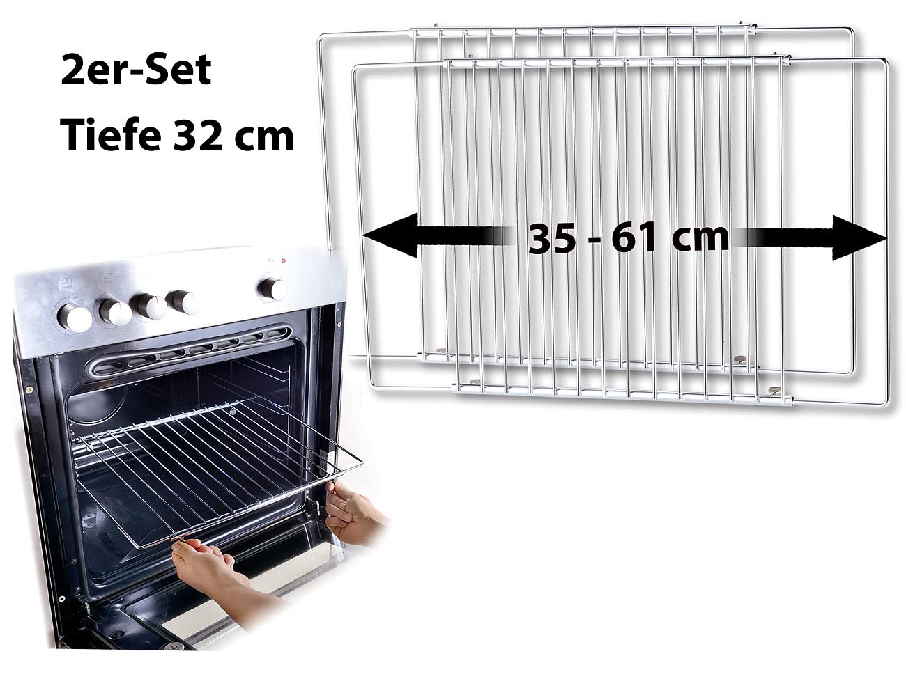 Grille de four universelle adaptable - x2 [Rosenstein & Söhne]
