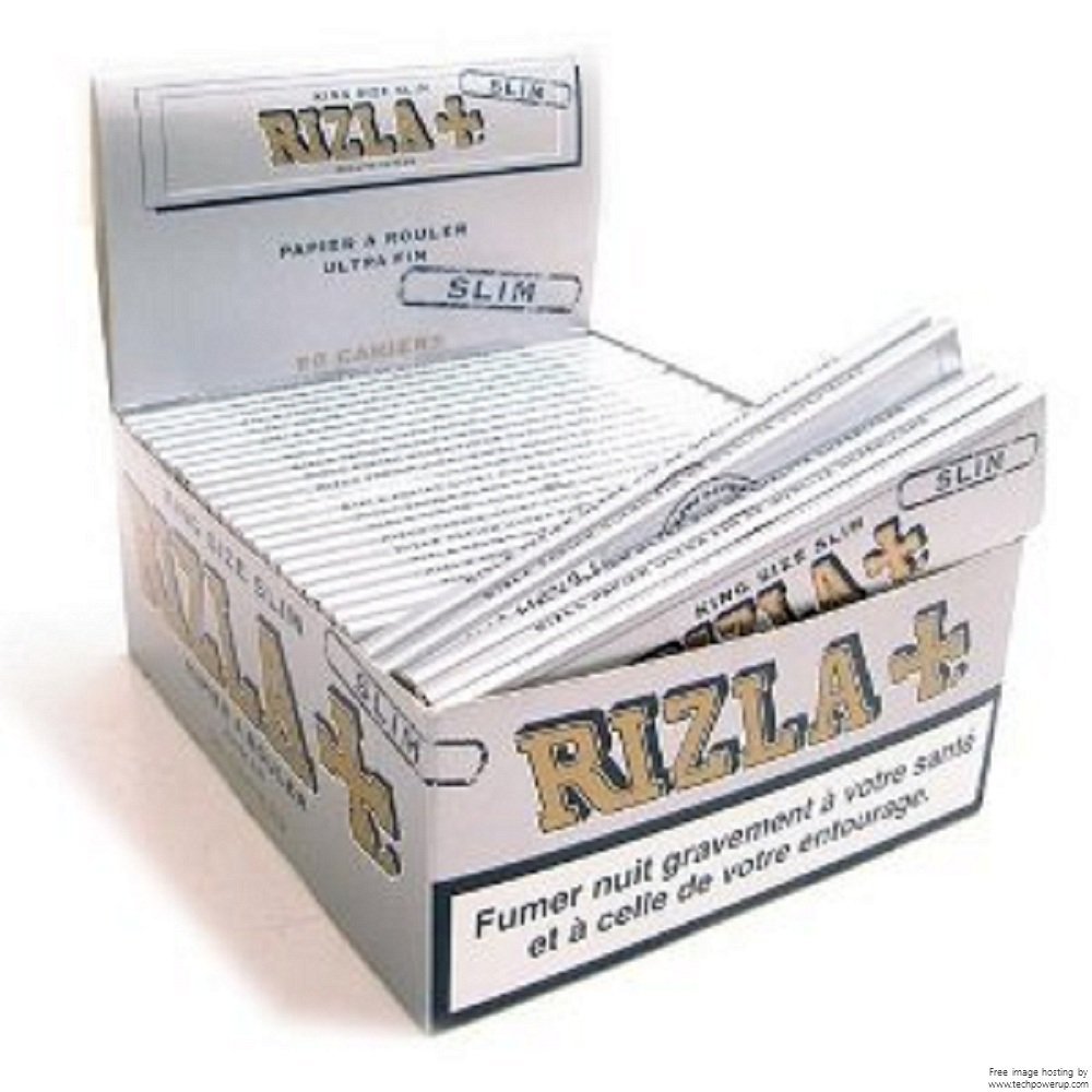Papier à rouler Argenté King Size Slim Rizla en lot de 2 paquets de 50 feuilles fines