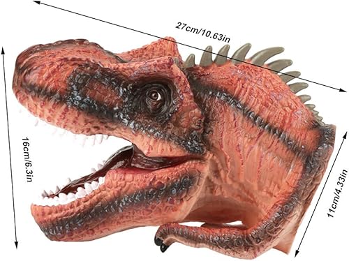 Miniatura 5 de ENMMRLA Marionetas de mano de dinosaurio para niños, de goma, tiranosaurio, alosaurio, bariónix, marionetas de mano para niños, regalo de fiesta