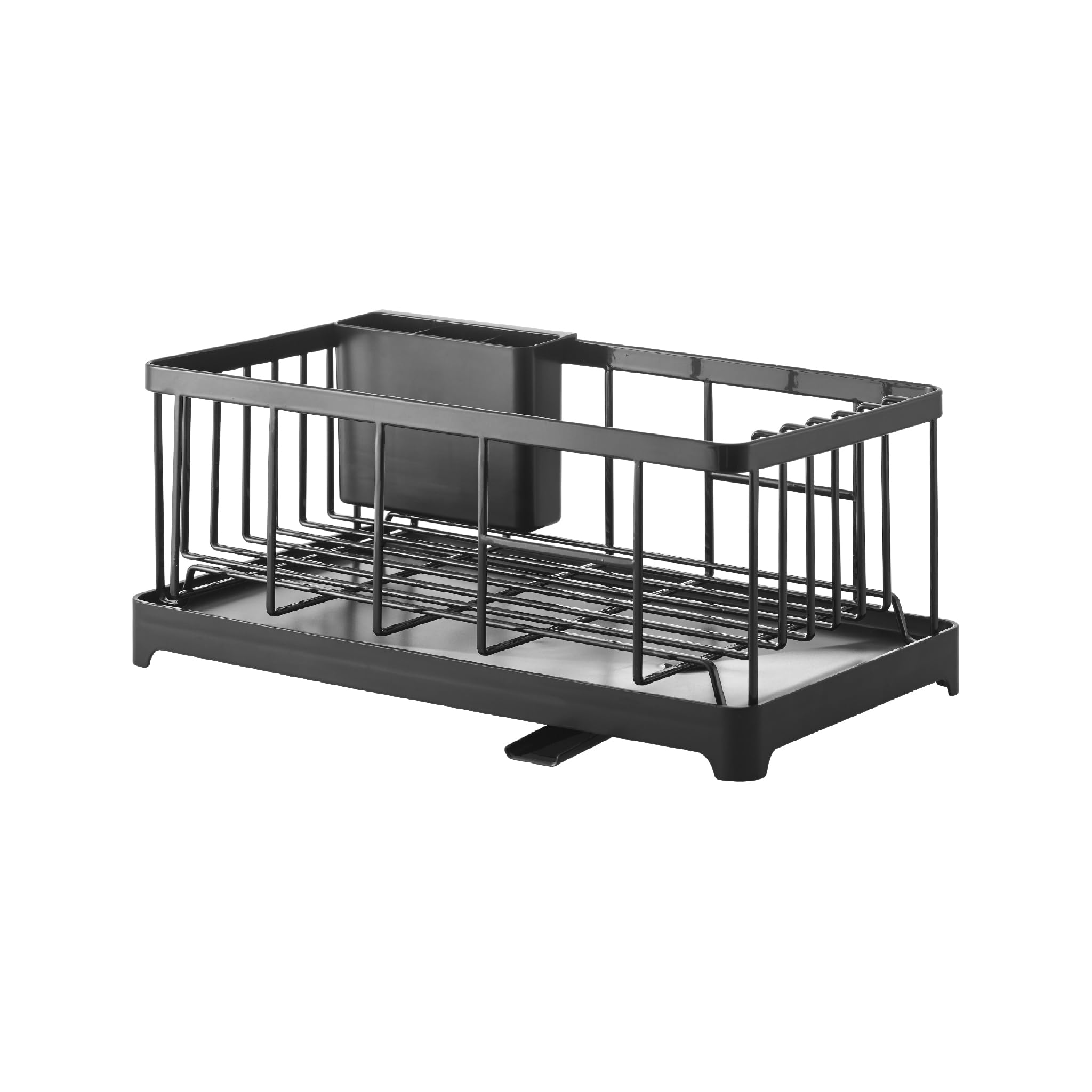 YAMAZAKI 2876 Tower Wire Dish Drainer, Black, Steel/ABS Resin, 42 x 23 x 17 cm