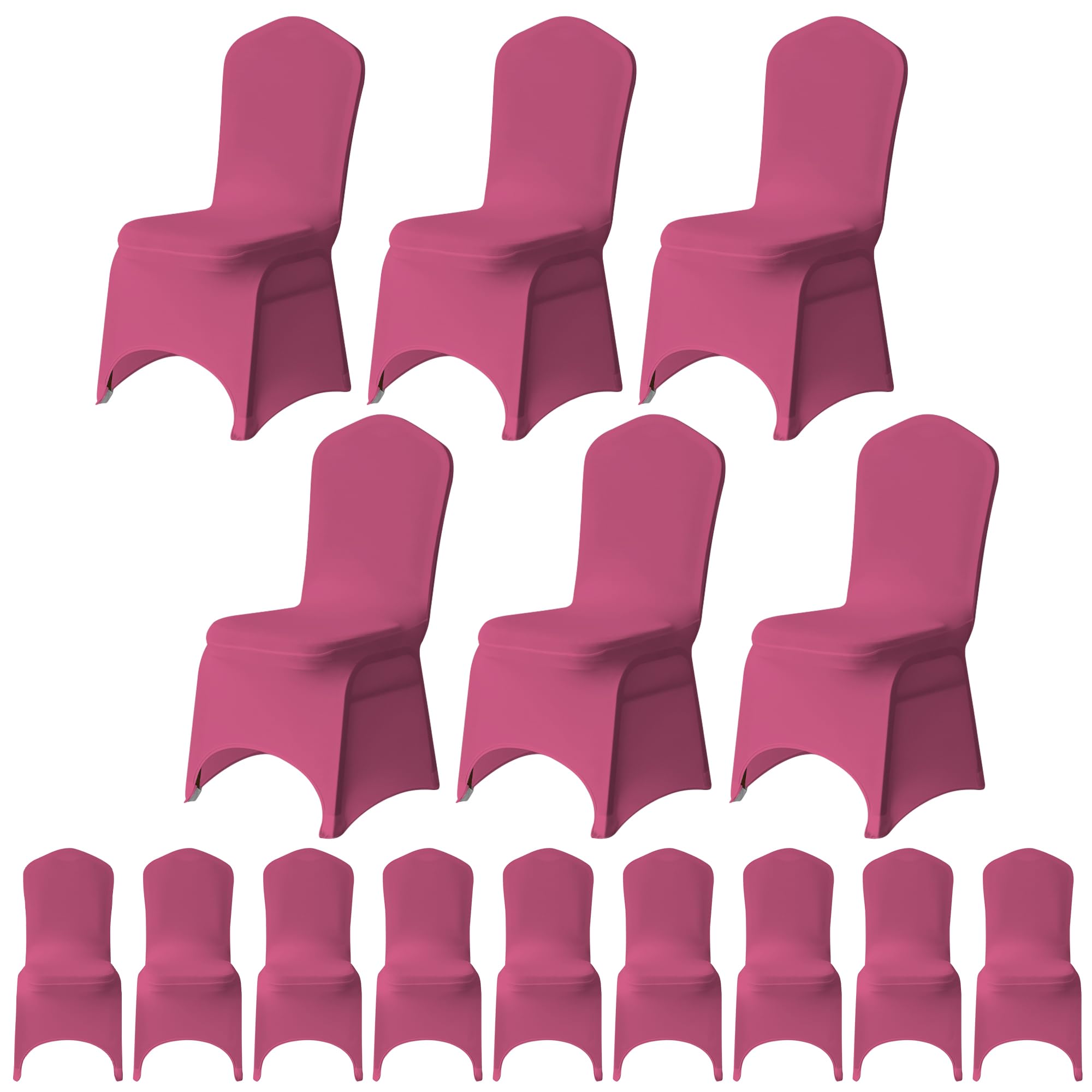 WedDecor Universal Wedding Chair Covers, 30Pcs Fuschia Spandex Stretch Dining Chair Slipcovers, Washable Banquet Chair Covers for Parties, Events & Celebrations — image 1