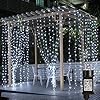 Lepro Led-lichtgordijn, 3 m x 3 m, 8 modi, 306 leds, koud wit, lichtketting, voor buiten, binnen, decoratie voor slaapkamer, feestdecoratie, Kerstmis, bruiloft