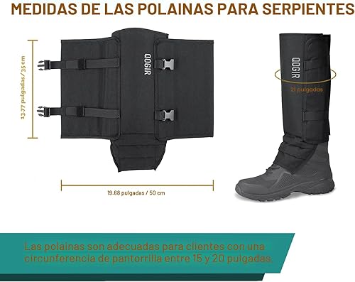 Vista 4 de QOGIR Polainas de serpiente para cazar: protectores de serpiente duraderos, polainas de polaina de serpiente para hombres y mujeres, protección