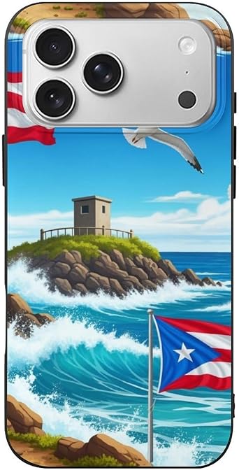 Shockproof TPU Compatible for iPhone 17 Pro Max Case Puerto Rico Flag, Ultra Slim Design with Precise Port Cutouts