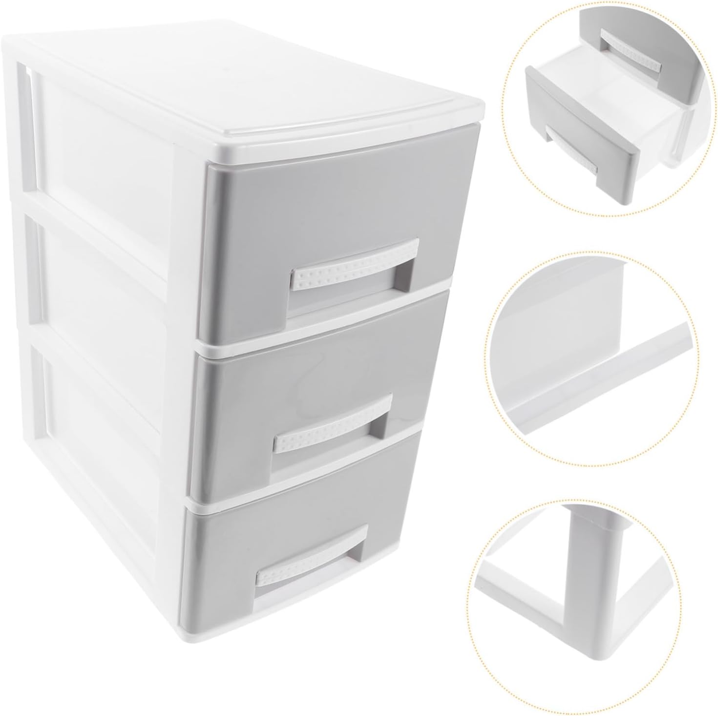 Plastic Drawer Storage Organizer Box for Desktop Lightweight Desk Storage Cabinet with Large Capacity for Office Files Stationery and Sundries Easy-clean Gray Desktop Organizer