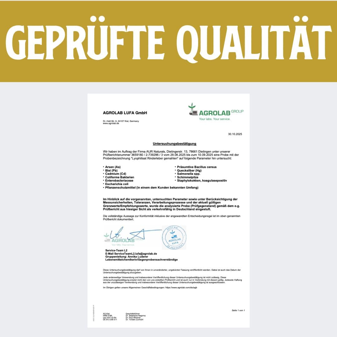 Bio Rinderleber Kapseln – 240 Stück von grasgefütterten Weiderindern aus Deutschland | Natürliches Multivitamin mit Folat, Eisen, Vitamin B12 & Kupfer | Hochwertiges Leber-Supplement I AUR Naturals