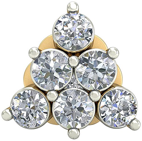 Aucent by PC Jeweller The Izefia 18KT Yellow Gold and Diamond Nose Pin