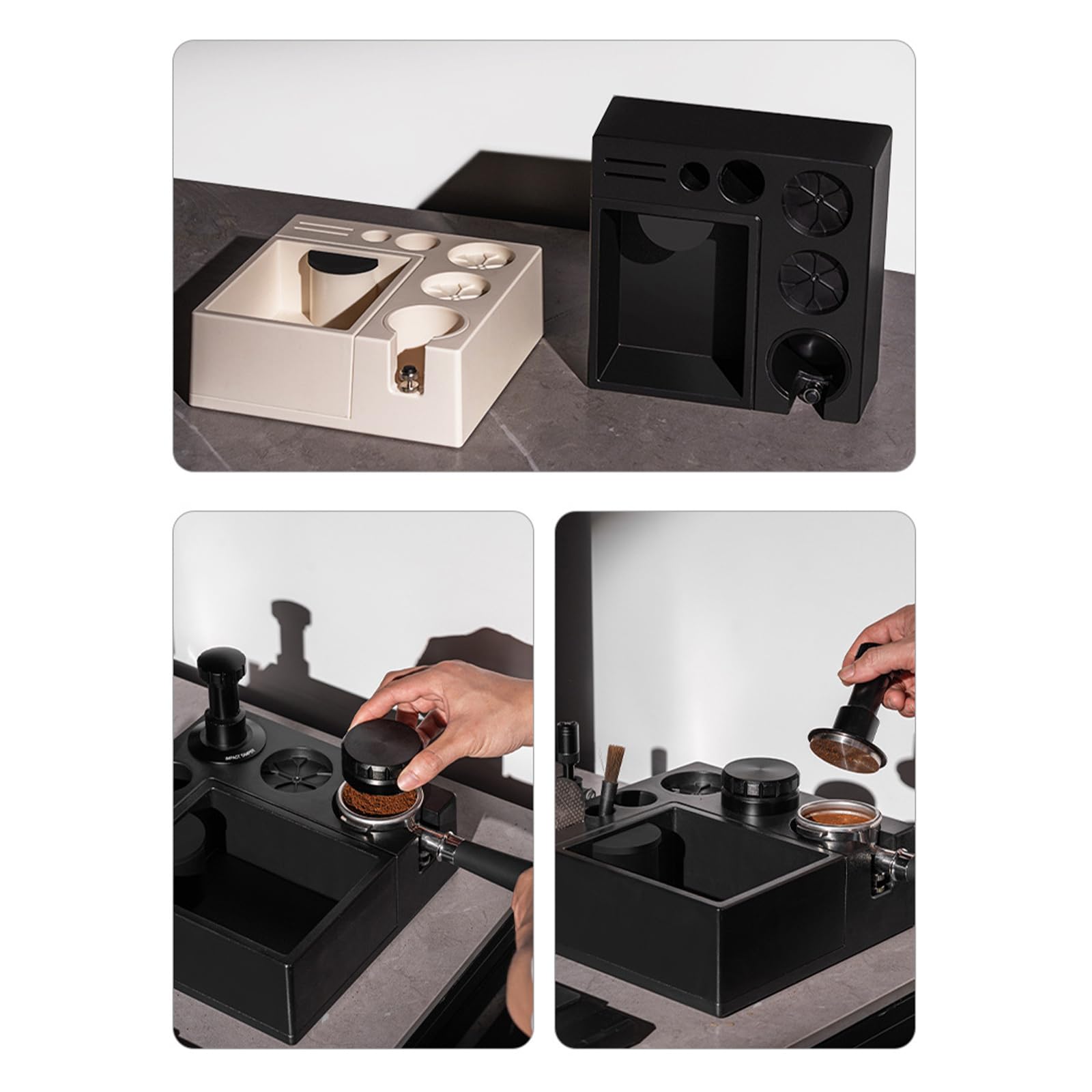 Platzsparende Espresso-Werkzeughalter mit rutschfester Unterseite und modularem Design für Kaffeezubehör, Aufbewahrung von Espressos