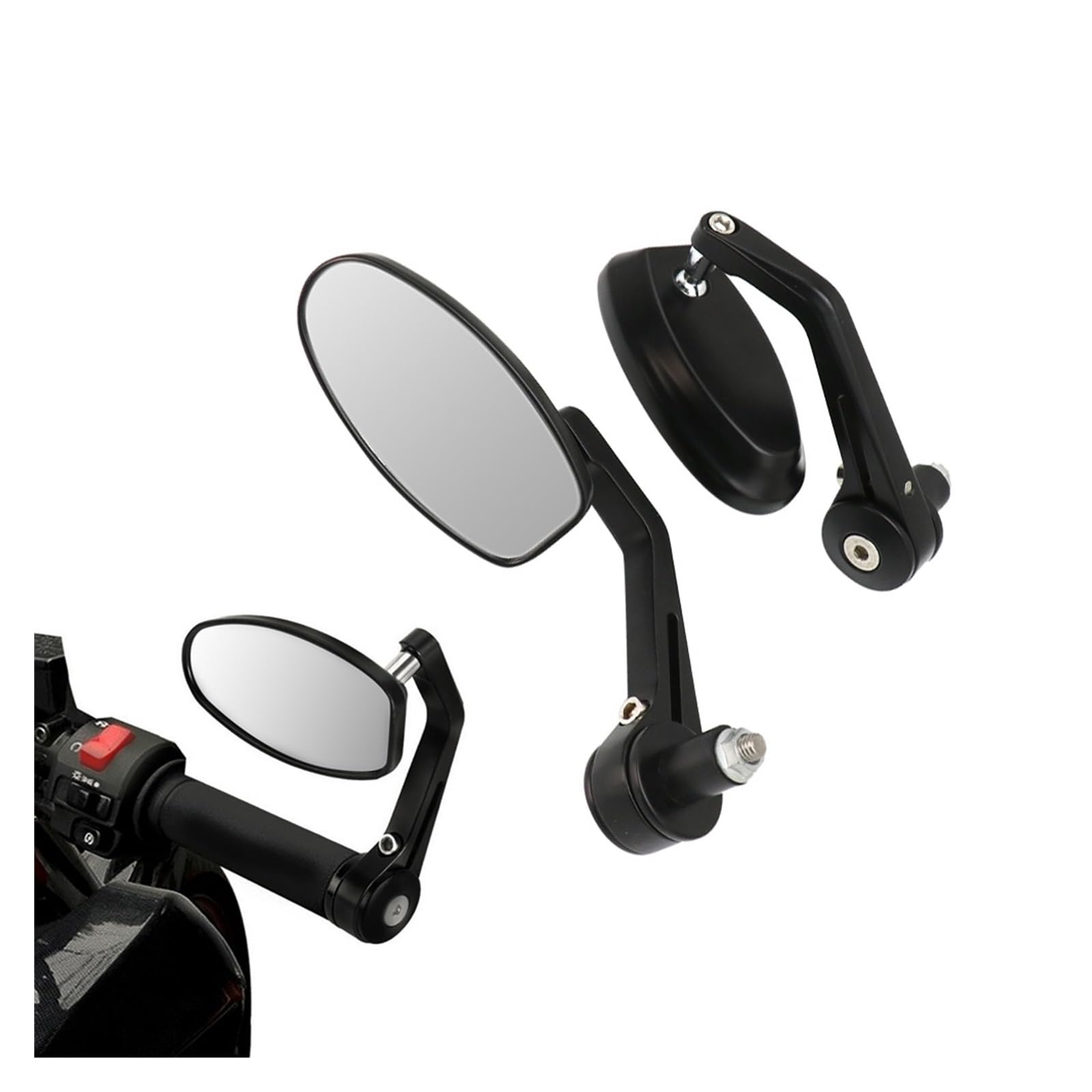Rétroviseurs Moto 7/8" extrémité Guidon pour Yam&aha pour Duc&ati Cafe Racer pour Victory pour Triumph Daytona Moto Guidon Miroirs Arrière