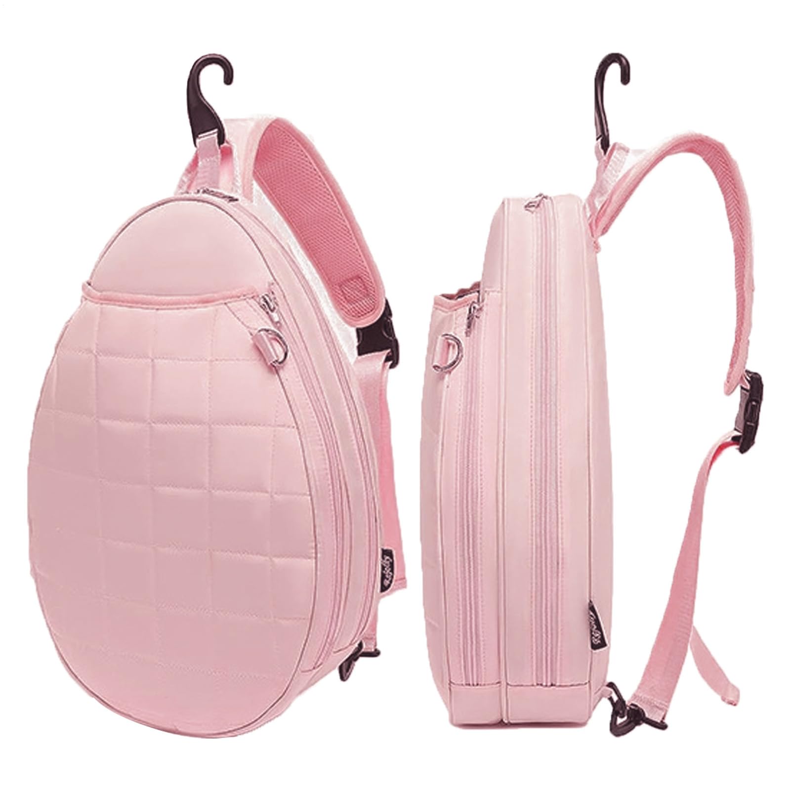 Borsa da Tennis da Donna Con Manico Superiore, Porta Bottiglia d'Acqua e Gancio - Borsa a Tracolla Stampata Con Griglie sul Petto