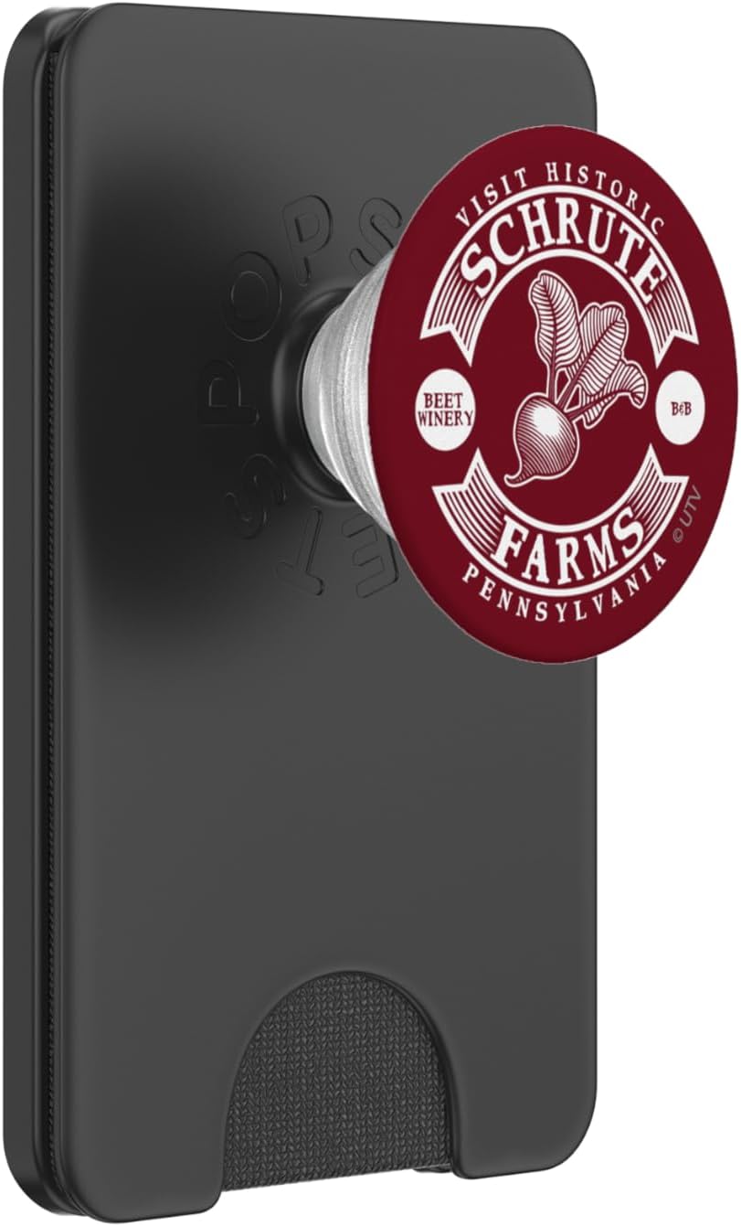 The Office Schrute Farms White PopSockets PopWallet for MagSafe