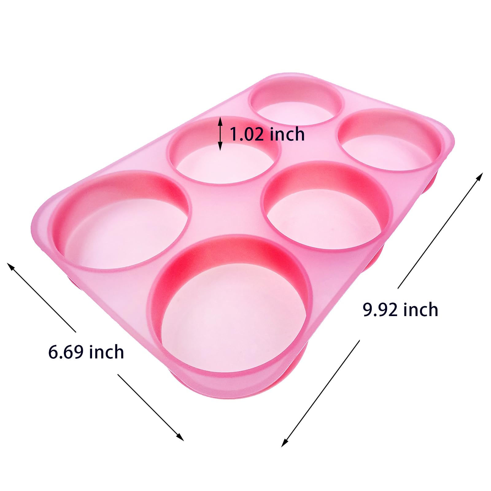 MUBYOK M328 Moule en silicone avec 6 cavités en forme de cercles de 7,6 cm pour la cuisson de perles aromatiques de voiture