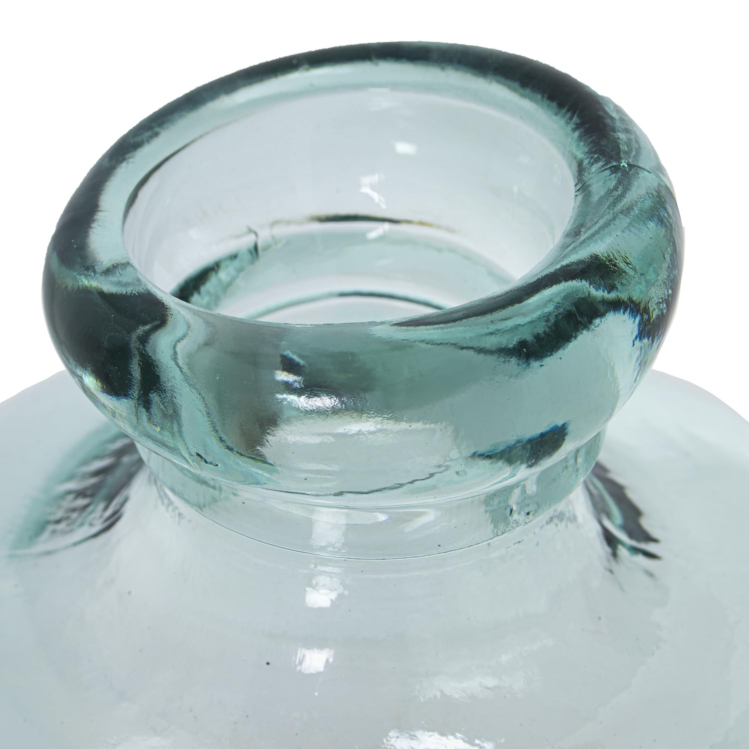 JARRÓN VIDRIO RECICLADO 32CM TRANSPARENTE IRREGULAR_°32X32CM BOCA:°5CM 11500CC