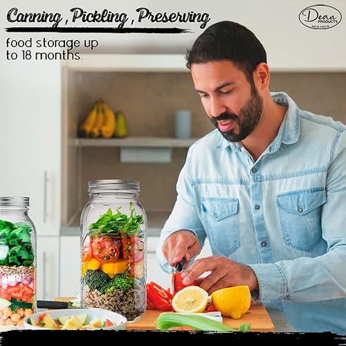 Miniatura 5 de Tarros Mason de boca ancha de 64 onzas  Tarro Mason de 12 galón  Tarros Mason de bola de 64 onzas con tapas  Tarros Mason grande de 64 onzas  Tarros