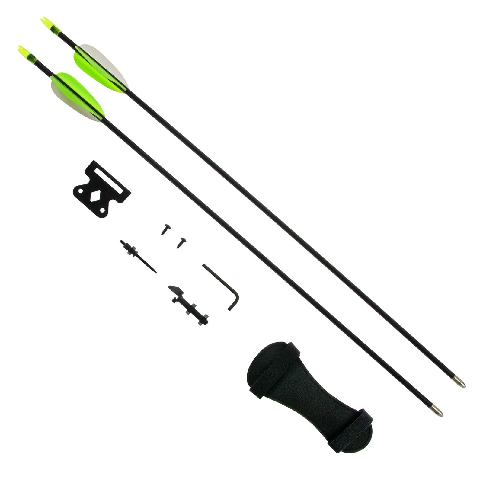 Drake Besra Compoundbogen Set 19–25 lbs, Auszug 19–20,5 Zoll, Rechtshand | kompakter Bogen 25 Zoll, inkl. 2 Fiberglaspfeile, Pinvisier, Pfeilauflage, Köcher, Armschutz und Fingerschutz