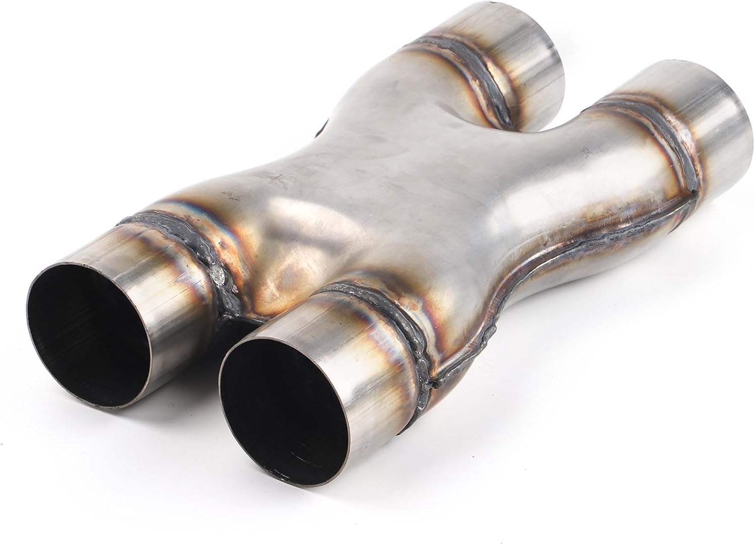 Richeer 2.5 Inch Exhaust X Pipe, 2.5" Inlet 2.5" Outlet 12" Overall Length Stainless Steel Universal Exhaust Pipe Dual 2 1/2 Inch Crossover X Pipe, Weld On