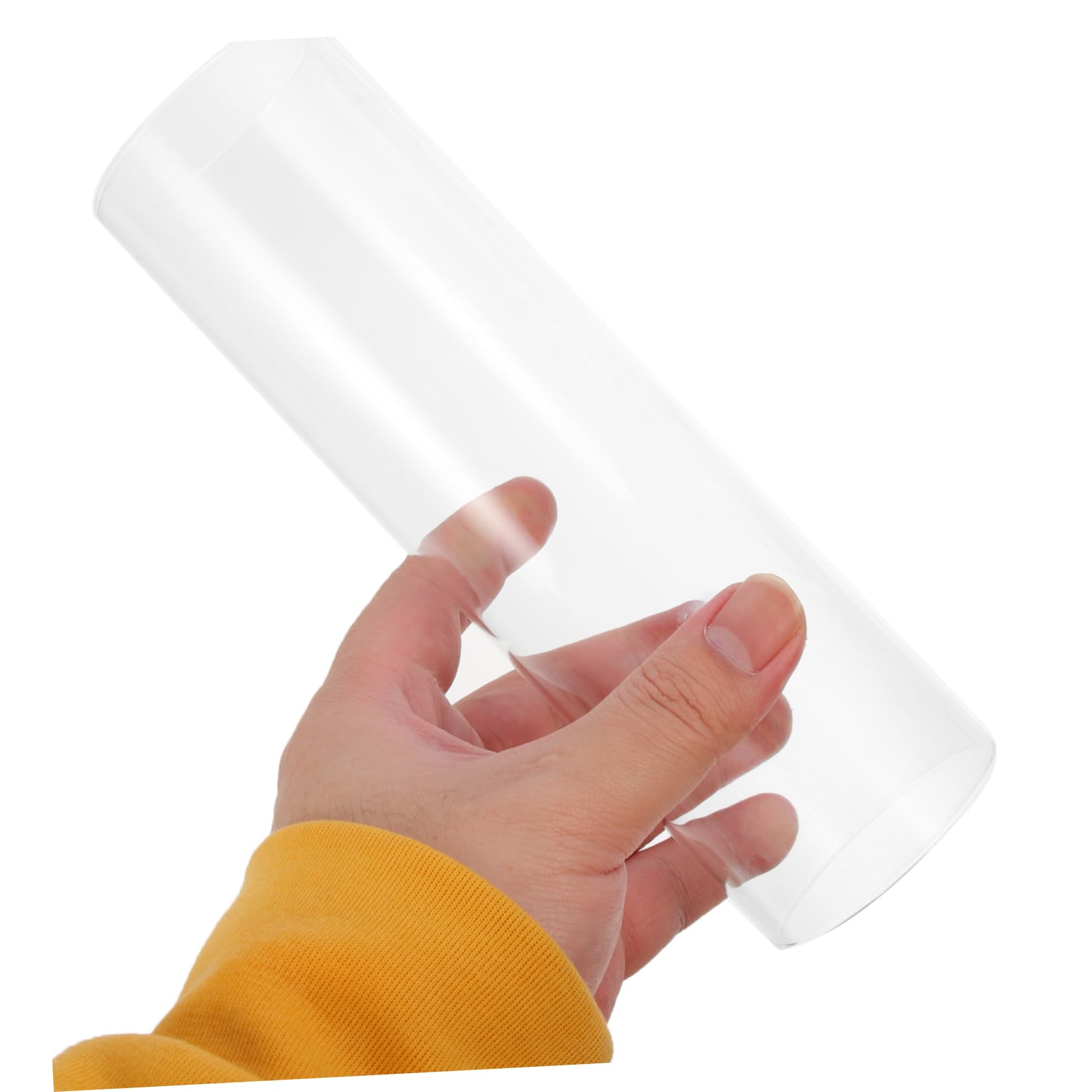 Luxshiny 4pezzi Paralume in Trasparente per Candele Cilindriche Copricandele Semplici in Borosilicato Antivento per Decorazioni e Uso Fai da Te