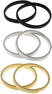 3 Pairs Anti-Slip Shirt Sleeve Holders Garters Stretch Metal Armband for Women and Men, (Black, Gold, Silver)